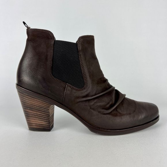 Paul Green Womens Jano Brown Leather Scrunch Chelsea Ankle Boot size US 8.5 UK 6 - Picture 5 of 13